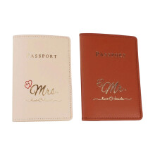 2Pcs Lightweight PU Leather Passport Organizer Practical Travel CFand KH Love version