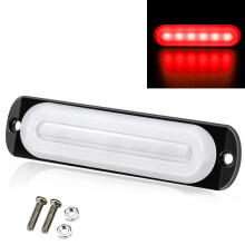 Luz intermitente para coche 12 V a 24 V de 18 W con 6 LED, luz lateral ultrafina, todo rojo, resistente y compacta