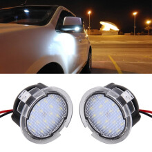 2 lámparas LED de 12 V 2 W, 6000 K, 120 lm, 18 LED, luz de charco para espejo retrovisor lateral compatible con Ford Explorer 2013-2017, Taurus 2015