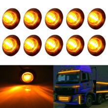 Luces laterales de marcador e indicador para coche y camión, 10 piezas, 3 LED, 3/4 pulgadas, luz amarilla