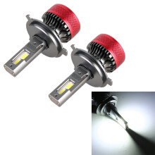 Par de faros LED para coche H4 DC12V 65W 6000K 6500 lm, luz blanca fría, alta luminosidad, para conducción nocturna
