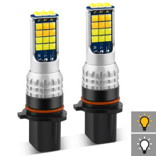 2 Pcs V6 P13W DC9-36V 30W 3000LM IP65 Car LED Dual Color Fog Light with 30 SMD-2525 LEDs, White and Amber