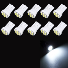 Bombillas para coche T10 de 8 LED, paquete de 10 unidades, luz blanca, alto brillo, para interior y matrícula