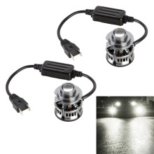 1 Péire Ceannlampa LED Alúmanaim do Charr H7 27W DC12V le Solas Bán agus Solas Geal Cobhsaí барои Tiomáint Oíche