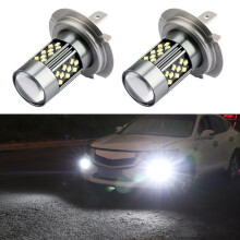 Pair of H7 12V 7W Constant On LED Fog Light Bulbs, White Light for Vehicles, Energy Efficient and Durable