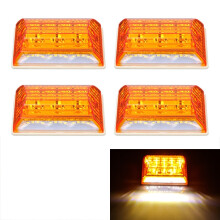 4 Pcs Yellow DC 24V Car and Truck Side Marker Lights for Vehicle Exterior Illumination and Visibility