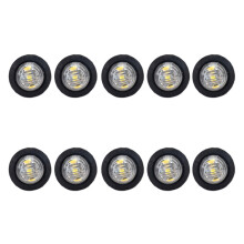Luz blanca de posición redonda LED de 10 funciones para camión y remolque, 12 V, 10 cm, para señalización lateral