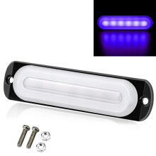 Luz intermitente para coche de 12 V a 24 V, 18 W, con 6 LED, luz lateral ultrafina azul para vehículo