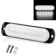 Luz intermitente para coche de 12 V a 24 V, 18 W, con 6 LED, luz lateral ultrafina, color blanco total
