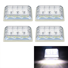 4 Pack 24V Car and Truck Side Marker Lights, White LED Clearance Lamps for Trailers, Vans and Lorries, Durable Housing