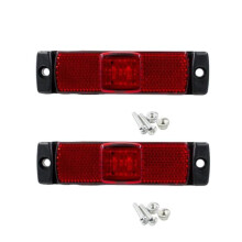 Luces laterales LED rojas para camión, 2 piezas, 12 V y 24 V, compactas y resistentes para señalización lateral y remolques