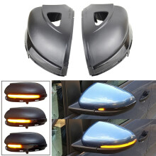 1 Pair Dynamic LED Rearview Mirror Turn Signal Lights for Golf 6 MK6, Water Flow Blinker Indicators with Hole, Car Accessory