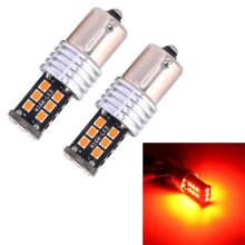 2 Phíosa 1156/BA15S 3 Wóid Lampa Coscáin Cúil LED 300 Lúimn SMD 2835 do Fheithiclí, DC 12 V, Solas Dearg