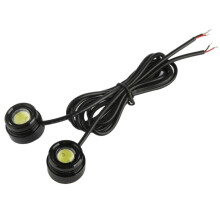 2 luces LED impermeables tipo ojo de águila de 1,5 W, color blanco, para vehículos, con cable de 65 cm, compactas y de alta visibilidad
