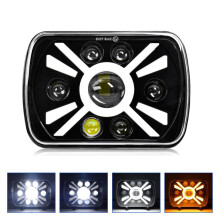 Faros cuadrados modificados de 7 pulgadas con diseño de sol de siete LED para coche, color negro, para Wrangler de 7 pulgadas