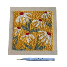 Embroidery Fabric Painting Poke Art Craft Kits with Wood Frame Beginner Friendly Model E