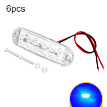 6-Pack 12-LED Strobe Warning Lights for Motorcycles and RVs, Blue Emergency Flashing Signal Lamps, Waterproof Exterior Use