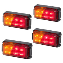 4 unidades de luces de posición laterales para camión con 8 LED de doble color, resistentes y de alta visibilidad