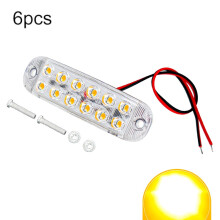 Seis juegos de luces estroboscópicas LED de advertencia de 12 cuentas para motocicletas y vehículos recreativos, luz amarilla