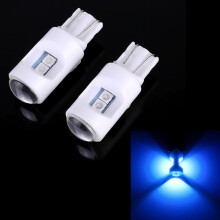 2 unidades T10 W5W 194 luz de lectura para coche 12 V 1,2 W 6 LED SMD 3030 con lente de proyección azul hielo
