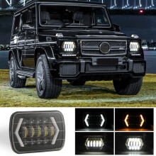 7 tuuman neliönmuotoinen LED-ajovalo, 9–30 V, 30 W, 3000 lm, 6000 K, IP67, 8 LED-sirua, autoon, maastoajoneuvoihin