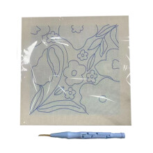 Cotton Linen Embroidery Craft Kits 25cm Wood Frame Poke Art Wall Art Project Set Model D