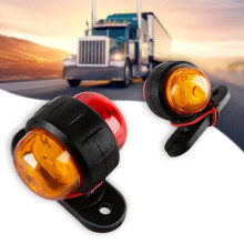 2 Pack R9 Double-Sided Truck Side Tail Lights, 12-24V 2 LED Marker Lamps, 2000-4000K Two-Colour Cargo Waist Lights for Lorries