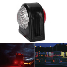 Luz lateral redonda para camión de 10 a 30 V con 8 LED rojos y blancos, color rojo y blanco, resistente y duradera