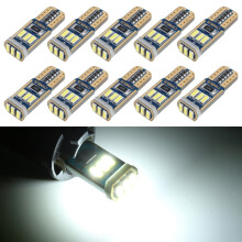 10 kappaletta T10 12 V 1,7 W 6000 K 110 lm 9 LED SMD-4014 auton sivuvalo dekooderilla