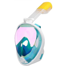 Full Face Snorkel Mask with Anti-Fog Technology, Size L, White, Scuba Diving Gear for Men and Women, Safe Underwater Equip