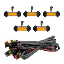 Car LED Front Grille Warning Lights, Daytime Running Lights and Wide Lights, Yellow Light, 5-in-1, for Toyota Tacoma TRD 2016-2019