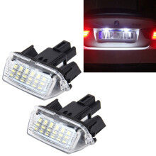 2 kpl rekisterikilven valoa, 18 SMD-3528 LED -lamppua, 2 W, 120 lm, 6000 K, DC 12 V, valkoinen valo, kestävä ja kirkas