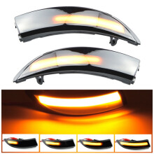 Par de intermitentes LED dinámicos para retrovisor de coche, luz trasera con efecto de agua, negro transparente, 2008-2017