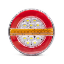 Piloto trasero LED de 4 pulgadas para camión, 24 V, con efecto de agua, luz roja resistente y de alta visibilidad