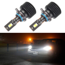 Par de faros LED para coche 9012, 12 V, 85 W, 6000 K, 9000 lm, luz blanca, alta luminosidad y larga vida útil