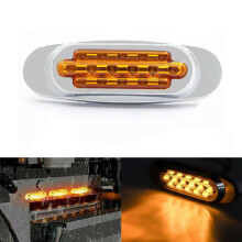 12–24 V 16 LED -sivuvalot ja takavalot kuorma-autoihin, keltainen, galvanoitu, korkea ja matala valo, 3 johtoa