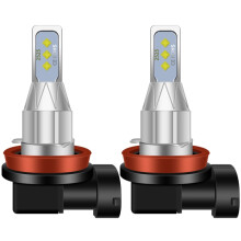 Pair of H8 LED Fog Light Bulbs 12V-24V 12W 1800LM White Car Driving Lamps for Improved Visibility in Rain and Mist