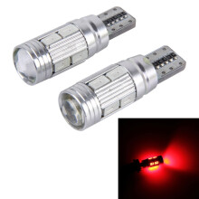 2 kpl T10 6 W 10 SMD 5630 LED -auton seisontavalot, virheettömät, tasavirtalähde 12 V, punainen valo