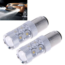 2 unidades de luz intermitente 1156/BA15S, 650 lúmenes, 50 W, 10 LED 3535, blanco 6500 K, para DC 12-24 V