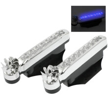 2 bombillas decorativas para coche con 8 luces LED azules, alimentadas por viento, para exterior e interior