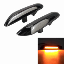 2 piezas luces LED dinámicas intermitentes laterales para coche, 12 V 5 W, luz ámbar, efecto secuencial para señal de giro, para automóvil
