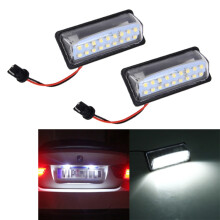 2 kpl LED-rekisterikilven valoja, 18-SMD-lamppua, 2 W, 120 lm, 6000 K, DC 12 V, valkoinen valo Nissan Teana 2003, Tiida 2003–2008, Sylphy 2008, Sunn