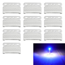 10 Pack 24V Waterproof Side Marker Indicator Lights, Blue LED Bulb Lamps for Cars, Trucks, Trailers and Commercial Vehicles