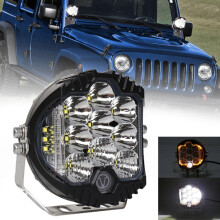 12,7 cm:n auton led-ajovalo, DC 12–24 V, 5000 lm, 6500 K, 50 W, kirkas valkoinen valo, kestävä rakenne