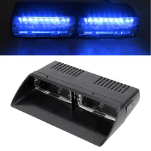 Waarschuwingslamp voor autoruit 12 V 4,2 W met 16 ledkralen, kristalhelder, 18 knipperpatronen, verstelbaar, geschikt voor diverse voertuigen