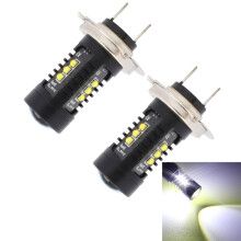2 Pack H7 LED Car Front Fog Light Bulbs, 10W 1080LM 5500K White Light, DC 12-24V Daytime Running Lamps for Vehicles