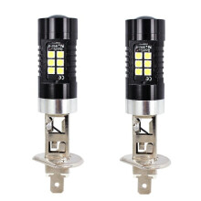 1 Pair Automotive High Power LED White Fog Light Bulbs H1, Bright Driving Lamp Replacement, 12V Car Accessory