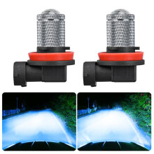 1 Pair H11 8.5W Automotive Projector Fog Lights, 12-60V Ice Blue Driving Lamps for Cars, Trucks and Motorcycles
