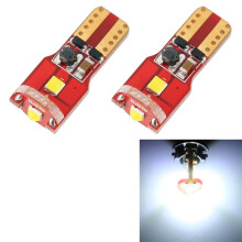 2 unidades de luz de posición para coche T10 W5W 168 194 DC12V 1,6 W 6000 K 130 lm con 3 LED SMD 3030 y placa roja luz blanca
