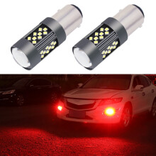 Pair of 1157 12V 7W Constant-On LED Car Fog Lights, Red Rear Signal Bulbs for Brake, Tail and Parking Light Use